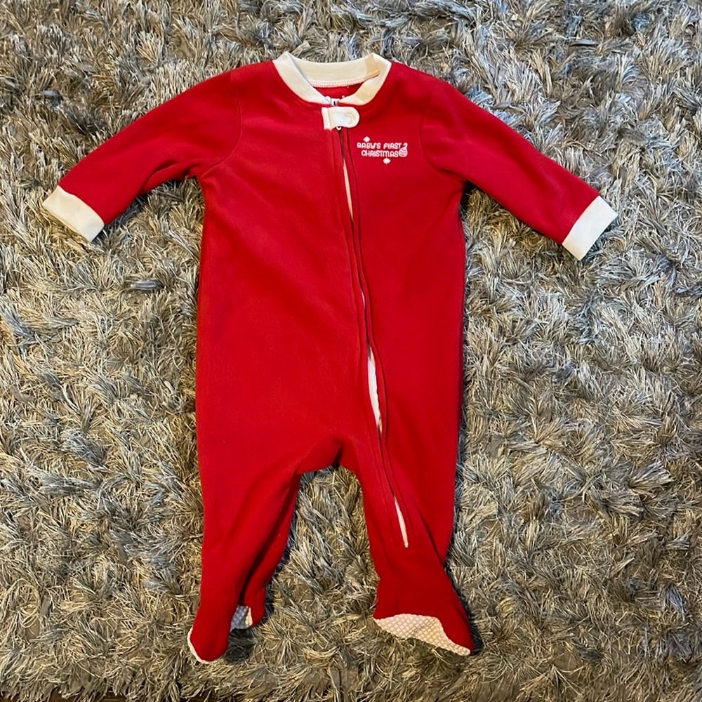 Baby’s First Christmas Onesie Pajamas size 6monthe
